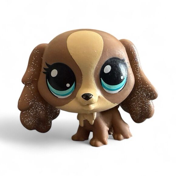 Littlest Pet Shop #295 Nutmeg Dash Brown Cocker Spaniel Blue Eyes LPS - Picture 1 of 4